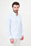 Striped Slim Fit Stand Collar Men's Shirt Blue - 27148.26Y - 3