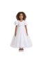 D' Daniela - Puff Sleeve Long Tulle Pearl Dress - Multicolor - 3Y to 12Y