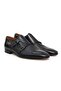 Black Color Laceless Genuine Leather Leather Sole Men's Shoes