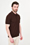Patterned Slim Fit Polo Collar Buttoned Men's Knitwear T-Shirt Brown - 11595.26Y - 3