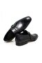 Black Color Laceless Genuine Leather Men's Shoes - 2