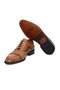 Tan Color Lace-Up Genuine Leather Leather Sole Men's Shoes - 3