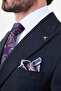 Striped Slim Fit Wide Collar Double Breasted Premium Wool Men's Suit Navy Blue - 44318.26Y - 2