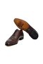Brown Lace-Up Genuine Leather Sole Men's Shoes - 3