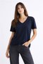 V-Neck Navy Blue Women's Blouse 26Y0021K1 - 2