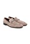 Mink Color Laceless Genuine Leather Suede Men's Shoes