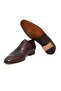 Brown Lace-Up Genuine Leather Sole Men's Shoes - 3