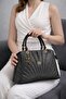 Women's Shoulder Bag with Two Compartments, Lined Interior, and Adjustable Shoulder Strap - 2