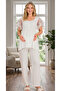 New Season Ecru Summer Elegant Lace Sleeve Design Button Detailed Maternity Pajama Set