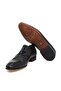 Black Color Laceless Genuine Leather Leather Sole Men's Shoes - 3