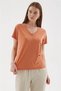 V-Neck Orange Women's Blouse 26Y0144K1 - 2