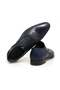 Dark Blue Color Lace-Up Genuine Leather Leather Sole Men's Shoes - 2