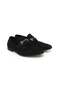Black Color Laceless Genuine Leather Suede Men's Shoes