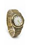Vintage Patterned Men's Wristwatch-Gold Engraved Dial with Calendar-Stylish- Quartz-Steel Eshref Patk - 5