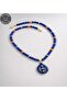 Dark Blue Agate Evil Eye Protection and Focusing Necklace - 7