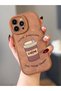 iPhone 15 Pro Max Coffee Patterned Leather Textured Tan Color Case