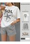 Women's Sea Star T-Shirt with Love and Text Printed on the Left White