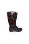 , Women's Black - Red Tulip Garden Rain Boots Emk2036-97
