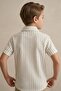 Striped Short Sleeve Textured Boys' Shirt - 2
