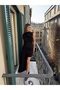 Halter Neck Slim Fit Dress with Draped Train Detail - 6