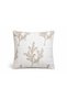 Throw Pillow Cover Embroidered Beige – Linen Look Decorative Pillow Living Room Ecru - 2