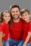 Father Daughter and Son Combination Oversize T-Shirt Twin T-Shirt Plain..Printed (Single Price)