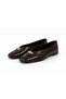 Zena Bitter Brown Ring Buckle Detailed Wrinkled Patent Leather Blunt Toe Comfortable Daily Women's Stylish Ballerina Shoes - 3