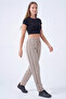 Women's Stone Combed Cotton Ribbed Pocket Zipper Flat Leg Sweatpants - 4