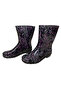 , Women's Purple - Black Patterned 23 cm Long Garden, Rain Boots - 3