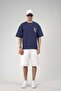 Men's Oversize Fit T-Shirt with Mesh Back and Print Detail - 3