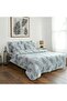 Double Gray Feather Pattern Multi-Purpose Bedspread & Pique Set with 4 Pillowcases and Elastic Sheets - 4