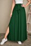 Women's High Waist Belted Long Sandy Skirt with Side Slits