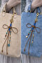 Noir Knot Luck Charm – Handmade Suede String Lucky Bag Charm, Bohemian Accessory with Gold Detail - 8