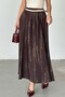 Women's Brown Hijab Long Skirt with Belt Detail Esr061 - 2