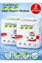 20 Count 2 Pack Combi Plus Adult Diapers Medium Incontinence Disposable for Men & Women