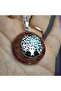 Silver Tree of Life Orgonite Necklace - Brown Star Stone (Handmade Design Products)