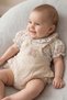 Seasonal 100% Cotton Muslin, Floral Printed Ruffle Detailed Baby Girl Romper, Jumpsuit - 4
