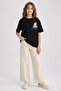 Girl's Printed Oversize Short Sleeve Summer Cotton T-Shirt - 3