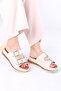 Legget Beige Matte Leather Buckle Women's Slippers - 2