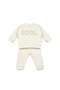 100% Organic Cotton, Baby Tracksuit Set, Cool Lettering – Soft, Breathable, 2-Piece Set, Sweatshirt+Pants - 2
