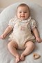 Seasonal 100% Cotton Muslin, Floral Printed Ruffle Detailed Baby Girl Romper, Jumpsuit