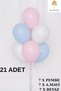 21-Piece Pastel Light Blue & White & Pink Balloon Set Birthday Baby Shower Party Decoration - 2
