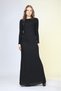 Women's Long Dress, Round Neck, Back Zipper, Long Sleeve, Lined Stylish Evening Dress - 5