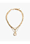 Geometric Figured Steel Mixed Multi-Chain Necklace