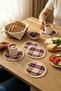Set of 6 Tasseled Coasters 100% Cotton Monika Fabric Coffee Cup Mug Coasters Dowry Burgundy - 2