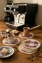 Set of 6 Tasseled Coasters 100% Cotton Monika Fabric Coffee Cup Mug Coasters Dowry Burgundy - 6