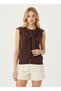 12476 Shawl Detailed Crew Neck Viscose Yarn Knitwear Vest - 2