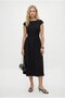Women's Verano Lined Backless Boat Neck Midi Woven Black Dress - 2