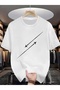 Men's Large Size Airplane Printed Oversize T-Shirt Casual Boyfirend - 6