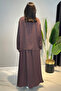 Saphire Set with Snap Detail Accessories on Blouse and Skirt 956 Brown - 4